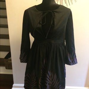 MARA HOFFMAN Black Embroidered Deep V Dress NWOT